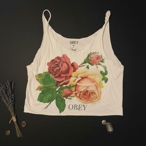 Obey Women's Floral Print Tank Top - White